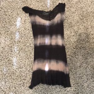 Knitted brown and tan long top one size